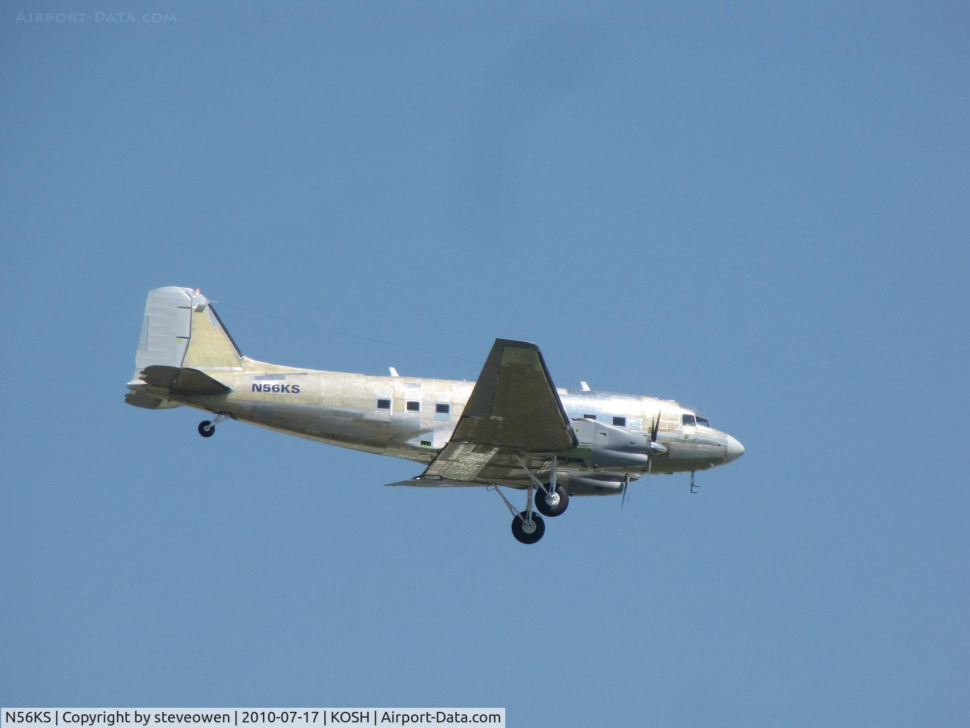 N56KS, 1944 Douglas Basler BT67 (DC-3TP) C/N 25769, Basler Turbo conversion on Finals at Oshkosh