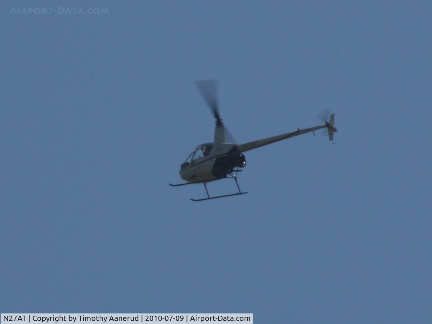 N27AT, 1989 Robinson R22 BETA C/N 1151, 1989 Robinson Helicopter R22 BETA, c/n: 1151. Cross Lake, MN.  This helicopter was destroyed in a post landing fire on 23-Dec-2012 in Corcoran, MN