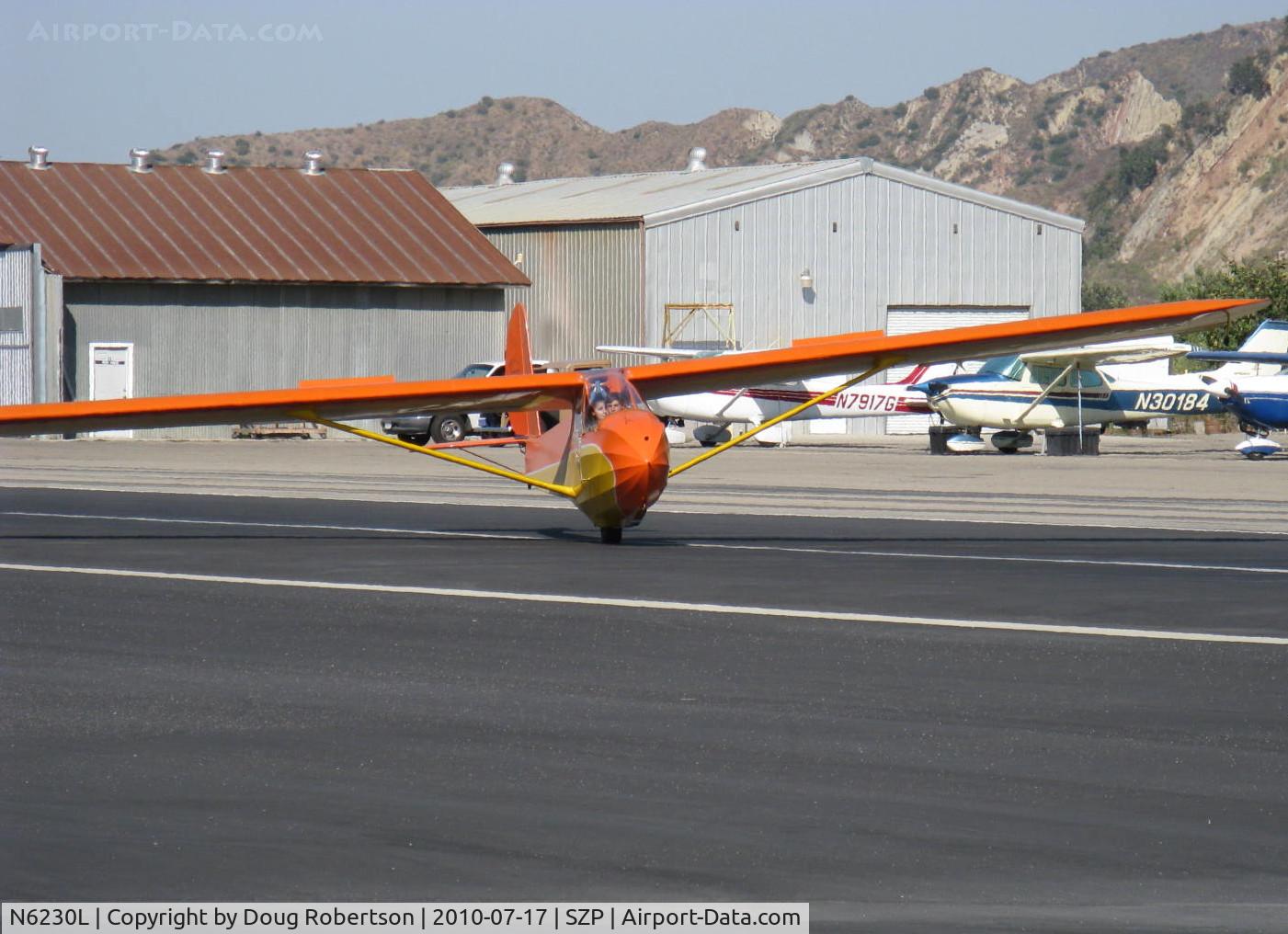 N6230L, 1964 Schweizer SGU 2-22E C/N 182, 1964 Schweizer SGU-2-22E Glider, roll off the active after landing. Note: wing spoilers up