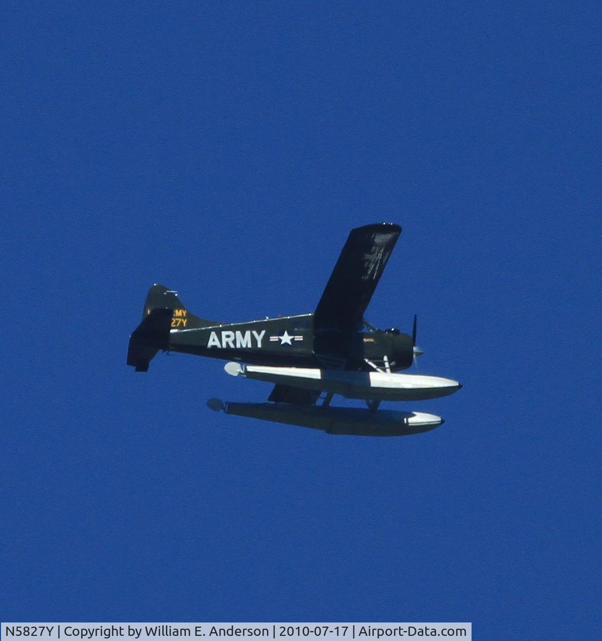 N5827Y, 1956 De Havilland Canada U-6A Beaver C/N 932, N5827Y flying over Puget Sound and Edmonds, Washington.