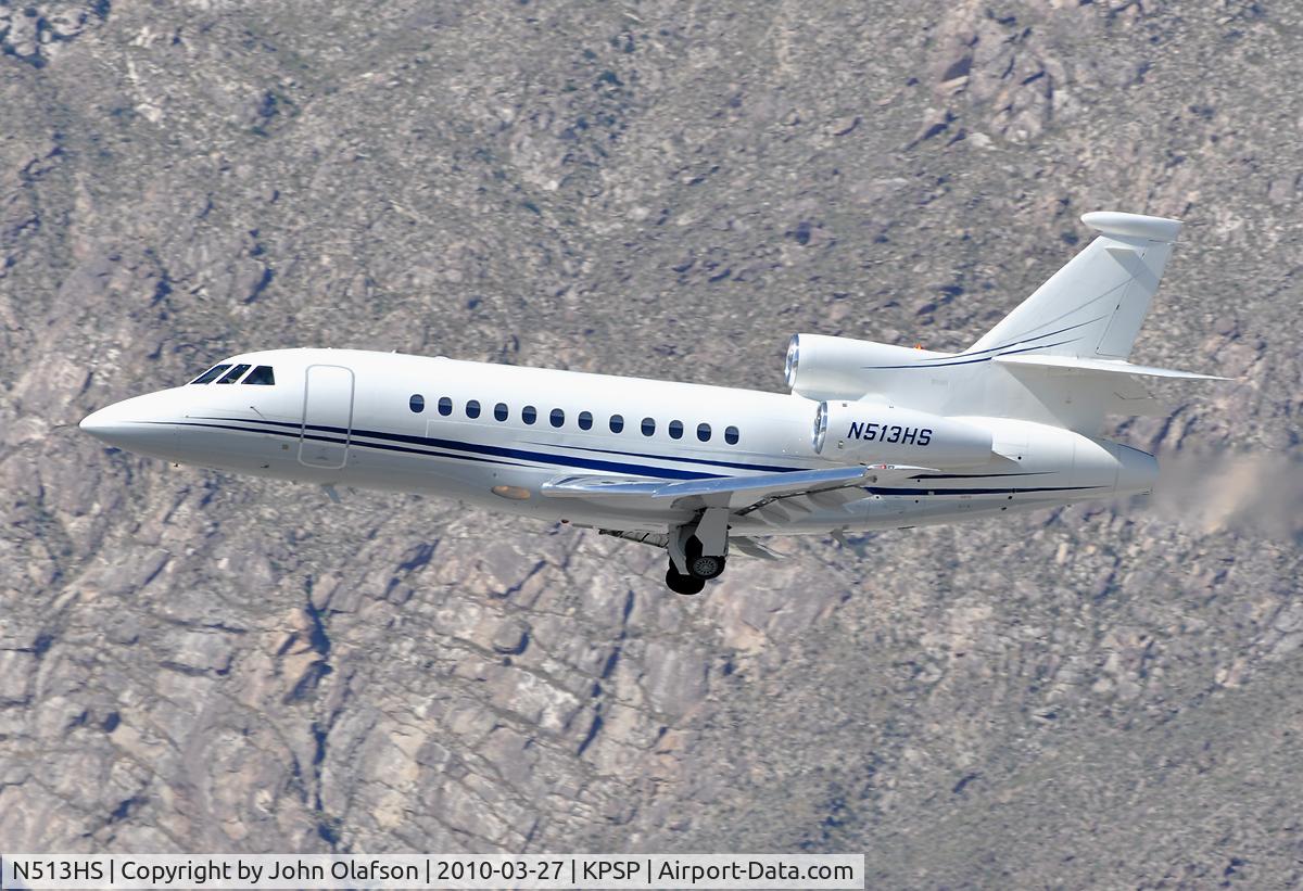 N513HS, 2006 Dassault Falcon 900EX C/N 175, Late morning takeoff from Palm Springs