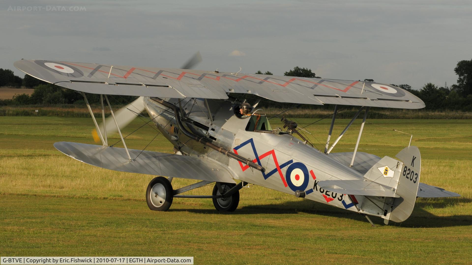G-BTVE, 1937 Hawker Demon 1 C/N K8203, 1. K8203 in the evening sunshine at Shuttleworth Mid Summer Air Display July 2010