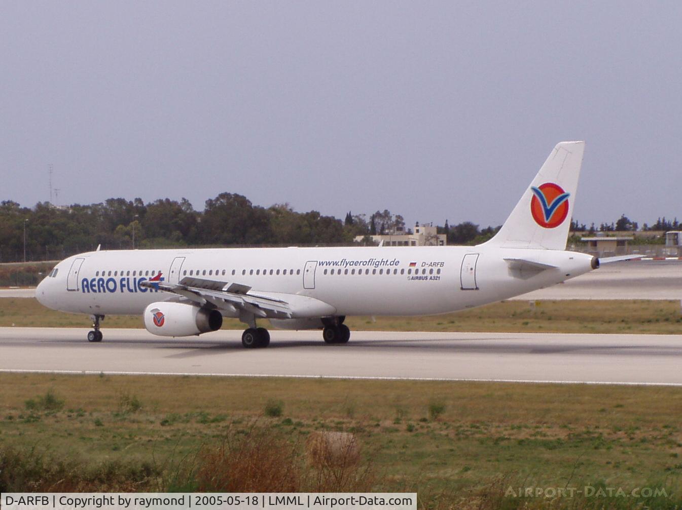 D-ARFB, 2000 Airbus A321-231 C/N 1199, Spoilers on after landing......Aeroflight A321 seen vacating the runway.