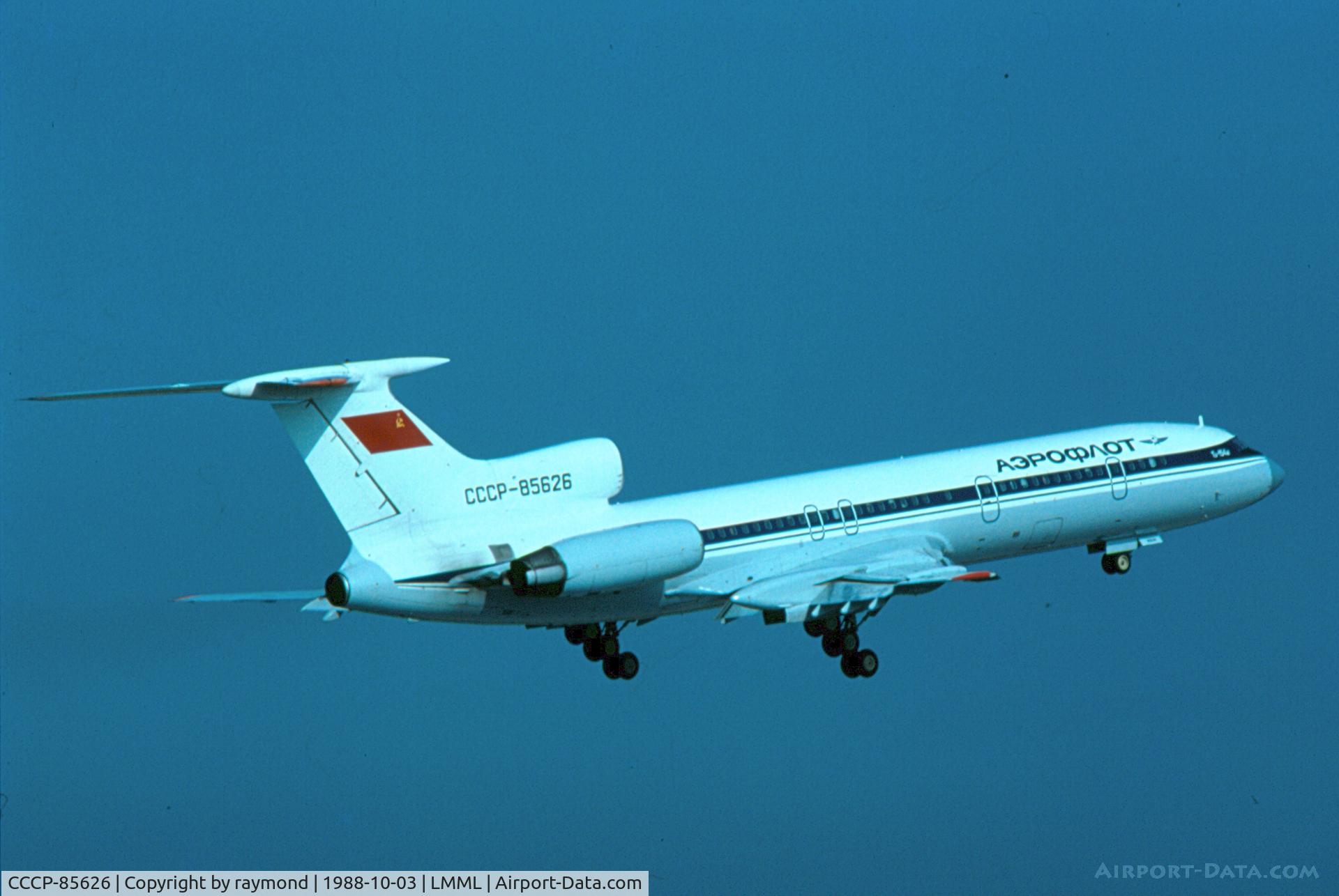 CCCP-85626, 1987 Tupolev Tu-154M C/N 87A753, Tu154 of Aeroflot airborne departing 14.