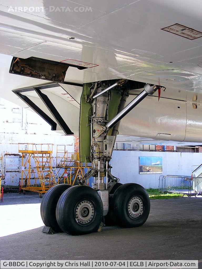 G-BBDG, 1973 BAC Concorde 100 C/N 202, main gear on G-BBDG, now preserved at the Brooklands Museum