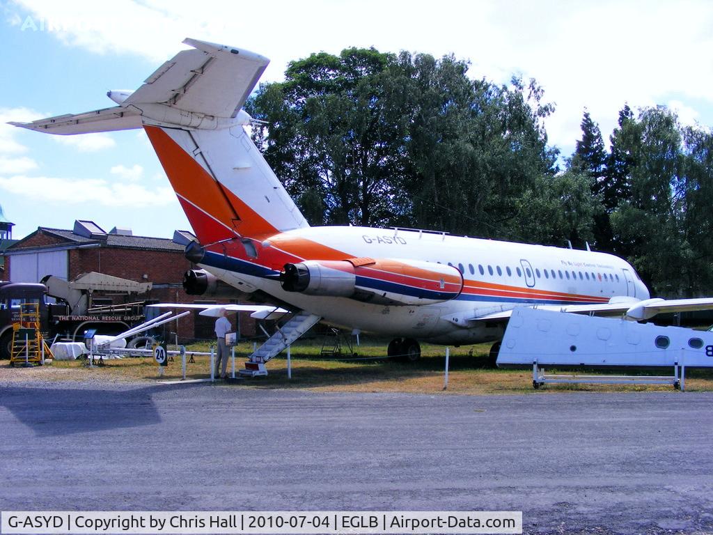 G-ASYD, 1965 BAC 111-475AM One-Eleven C/N BAC.053, Retained by BAC throughout its 29-year flying career, during which it was used as a development and test aircraft for 1-11 variants and testing technical equipment. Donated to Brooklands in July 1994.