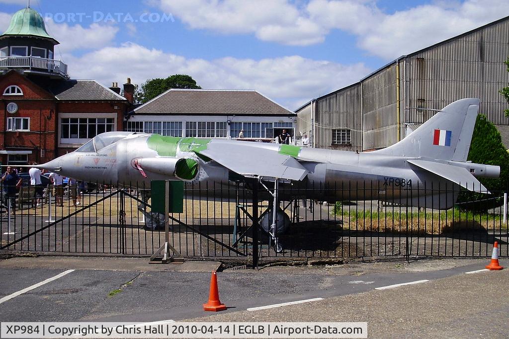 XP984, 1964 Hawker Siddeley P.1127 C/N P-06, The sixth and final prototype Hawker P.1127 (c/n-06) and the only one with a swept wing, later converted to the first Kestrel prototype with Pegasus 5 engine, preserved at the Brooklands Museum