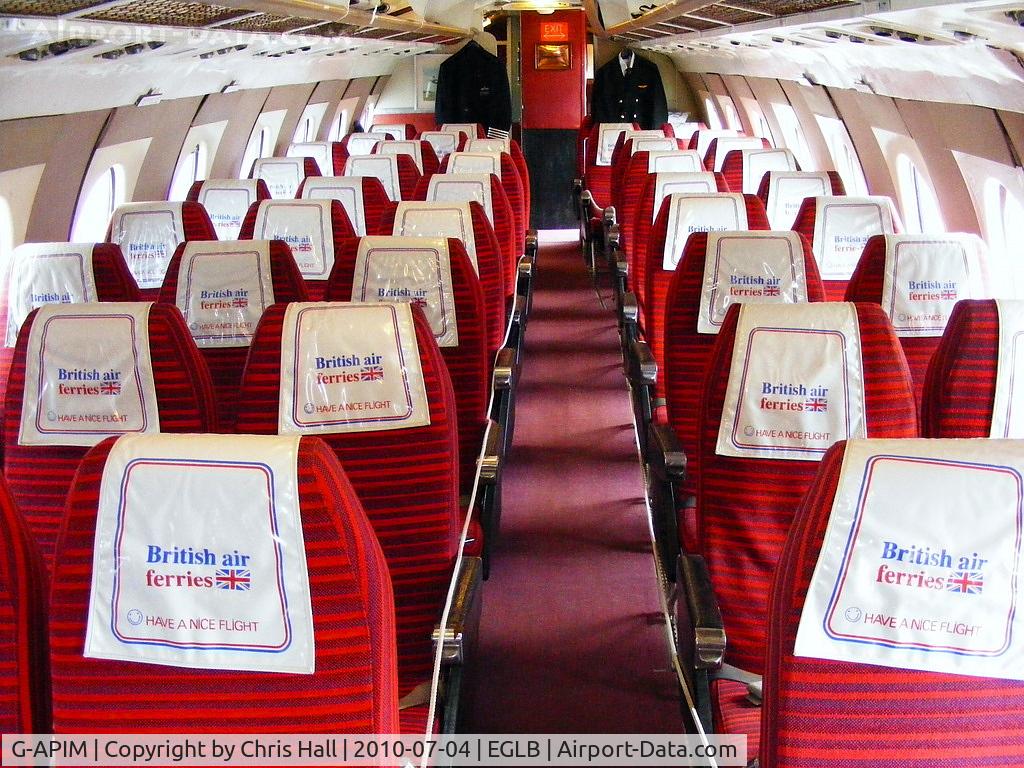 G-APIM, 1958 Vickers Viscount 806 C/N 412, interior of Vickers Viscount G-APIM preserved at the Brooklands Museum