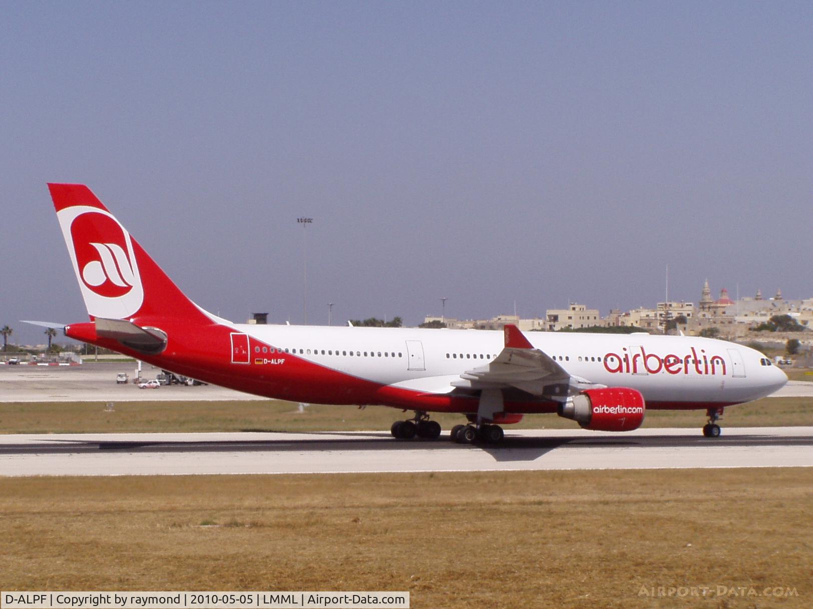 D-ALPF, 2002 Airbus A330-223 C/N 476, Air Berlin A330 D-ALPF on the main runway.