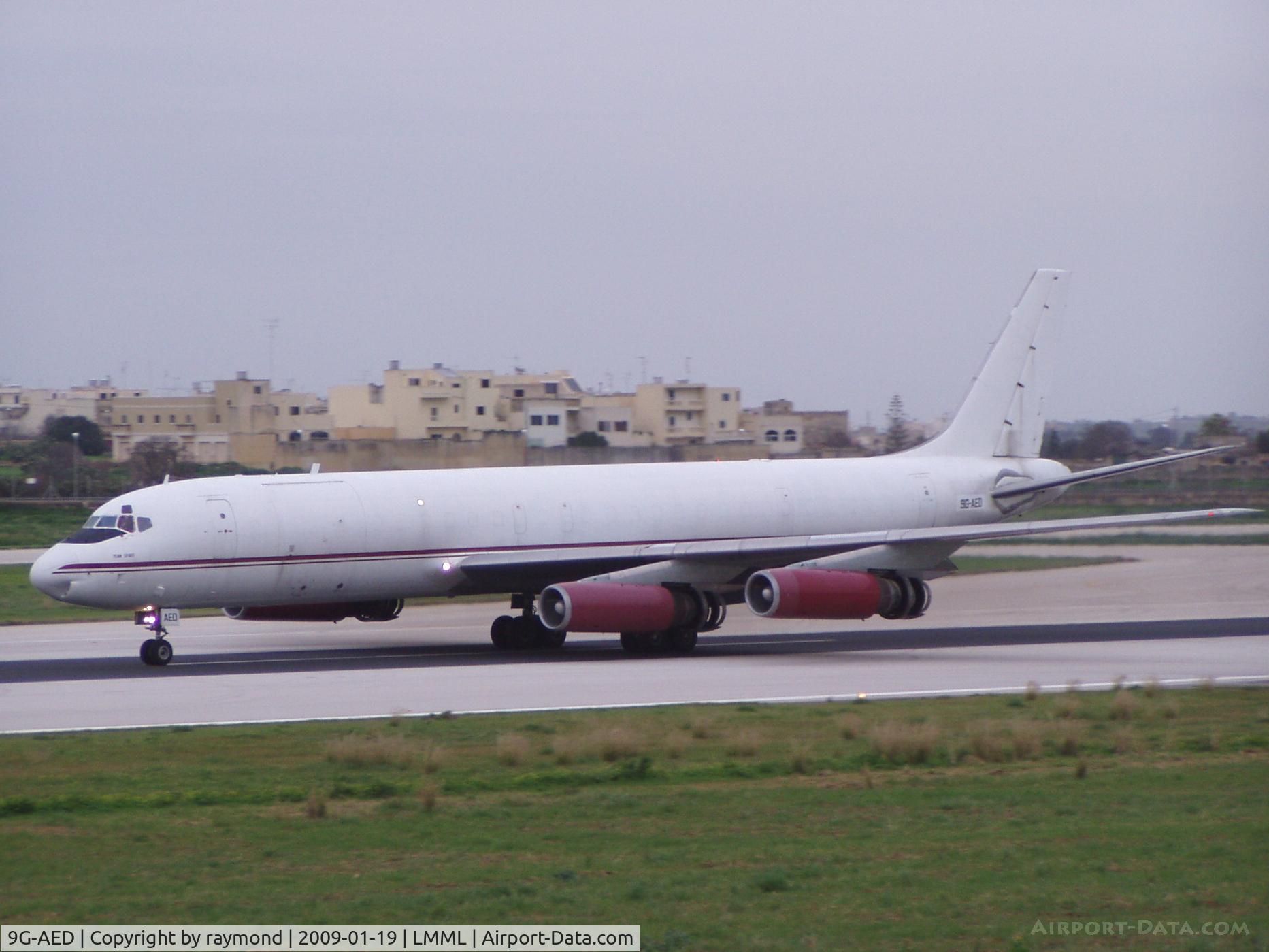 9G-AED, 1972 Douglas DC-8-62AF C/N 46162, DC8 9G-AED of Air Charter Express just landed for a technical stop overnight.