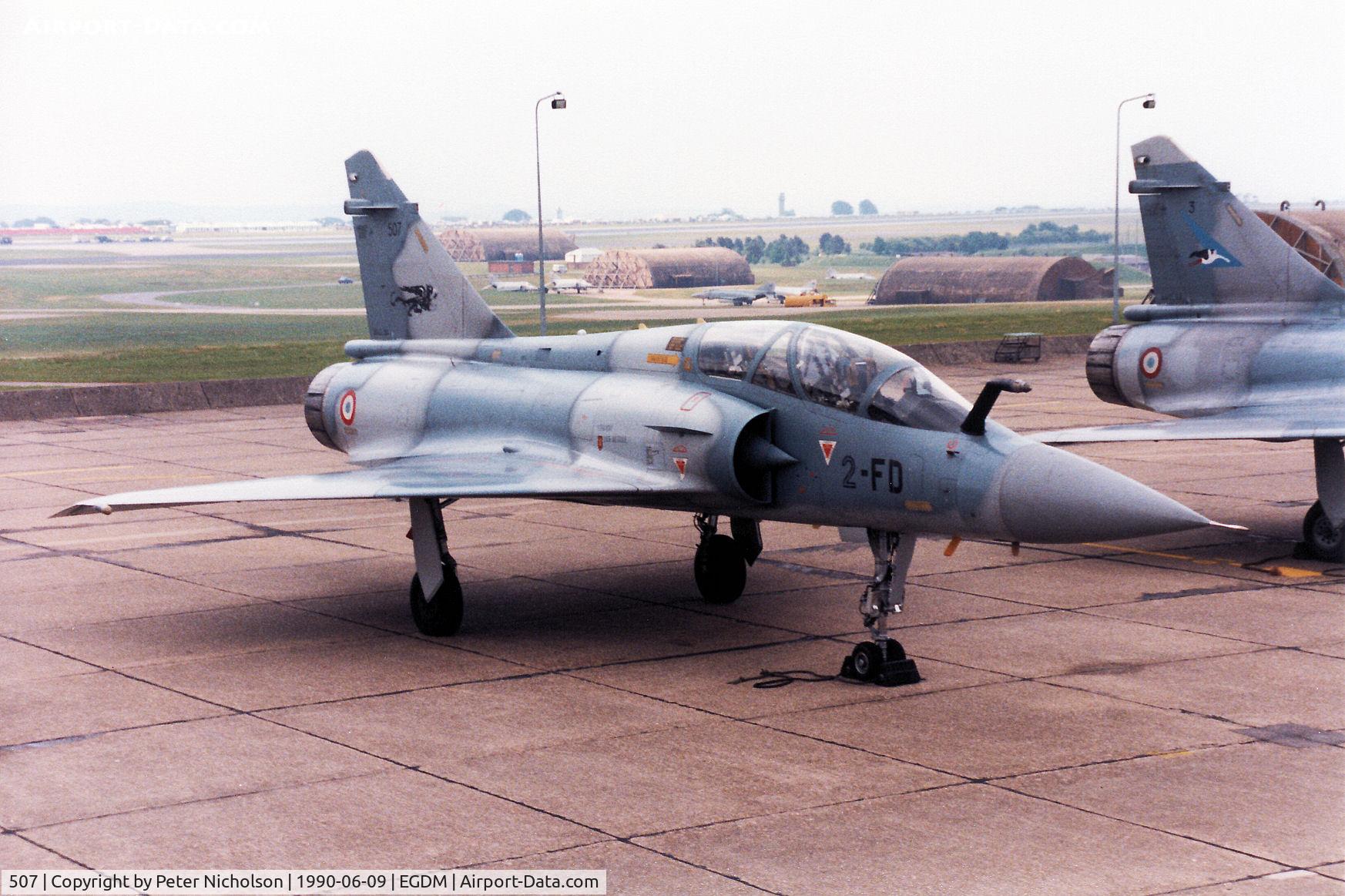 507, Dassault Mirage 2000B C/N 31, Mirage 2000B of French Air Force EC.2 on the flight-line at the 1990 Boscombe Down Battle of Britain 50th Anniversary Airshow.