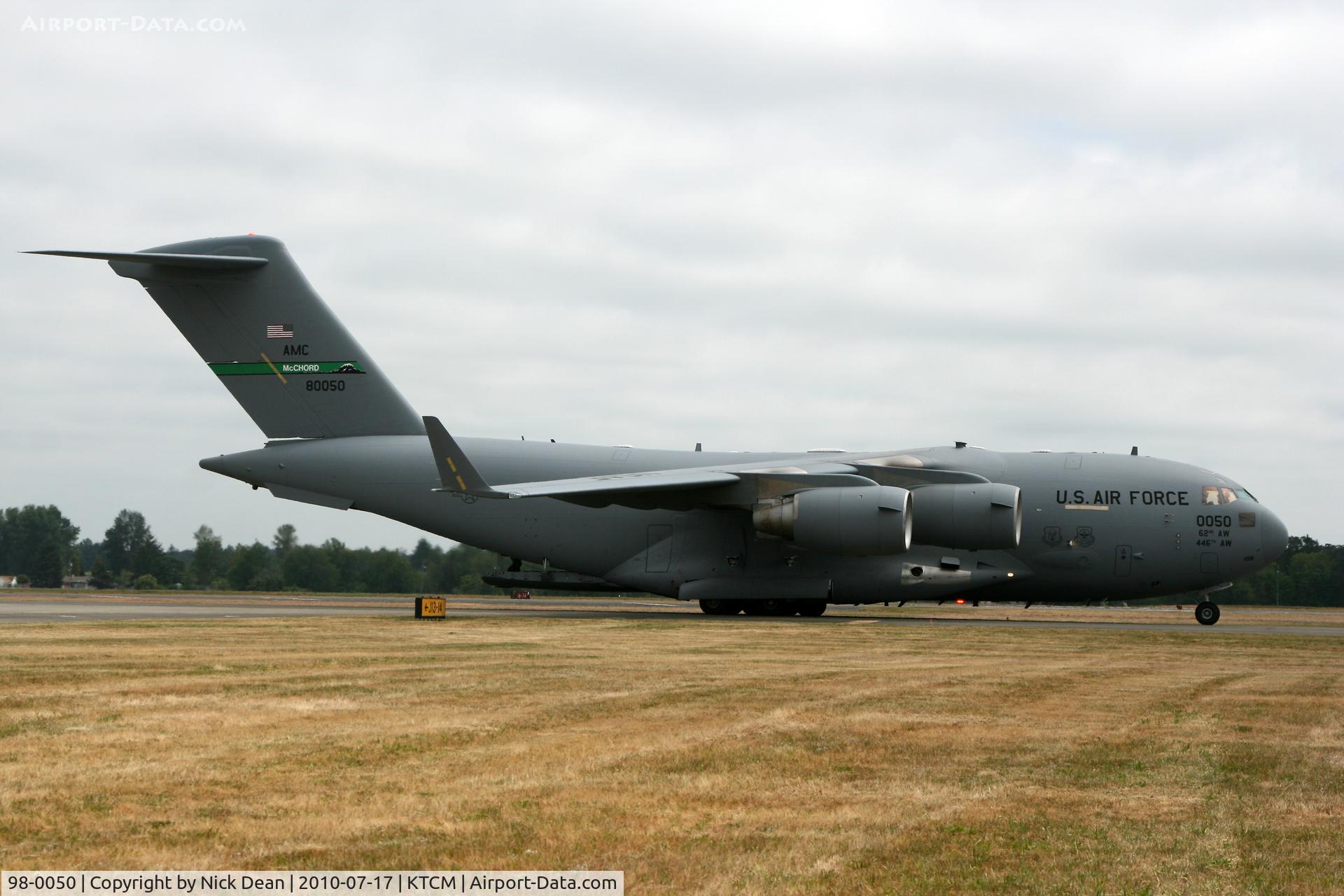 98-0050, 1998 Boeing C-17A Globemaster III C/N 50054/P-50, KTCM