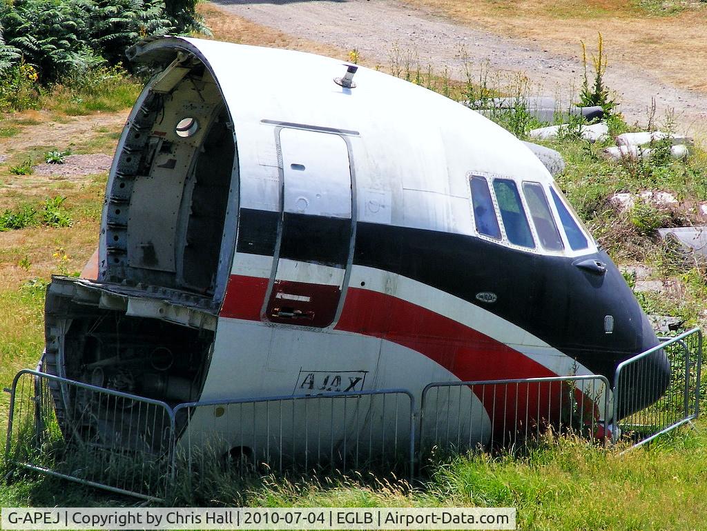 G-APEJ, 1961 Vickers V953C Merchantman C/N 713, Vickers Vanguard G-APEJ, first delivered in Aug 61 to BEA as a passenger aircraft, it was converted to a freighter in July 73 and remained with BEA Cargo until Dec 79 when it was sold to Air Bridge Carriers,
