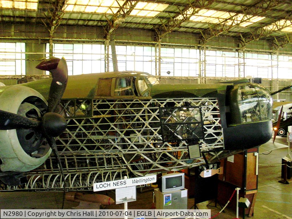N2980, 1940 Vickers Wellington 1A C/N Not found N2980, N2980 is the only surviving Brooklands-built Wellington. During a training flight on the 31st December 1940 she developed engine trouble and ditched into Loch Ness. All the crew escaped, but the rear gunner was killed when his parachute failed to deploy.