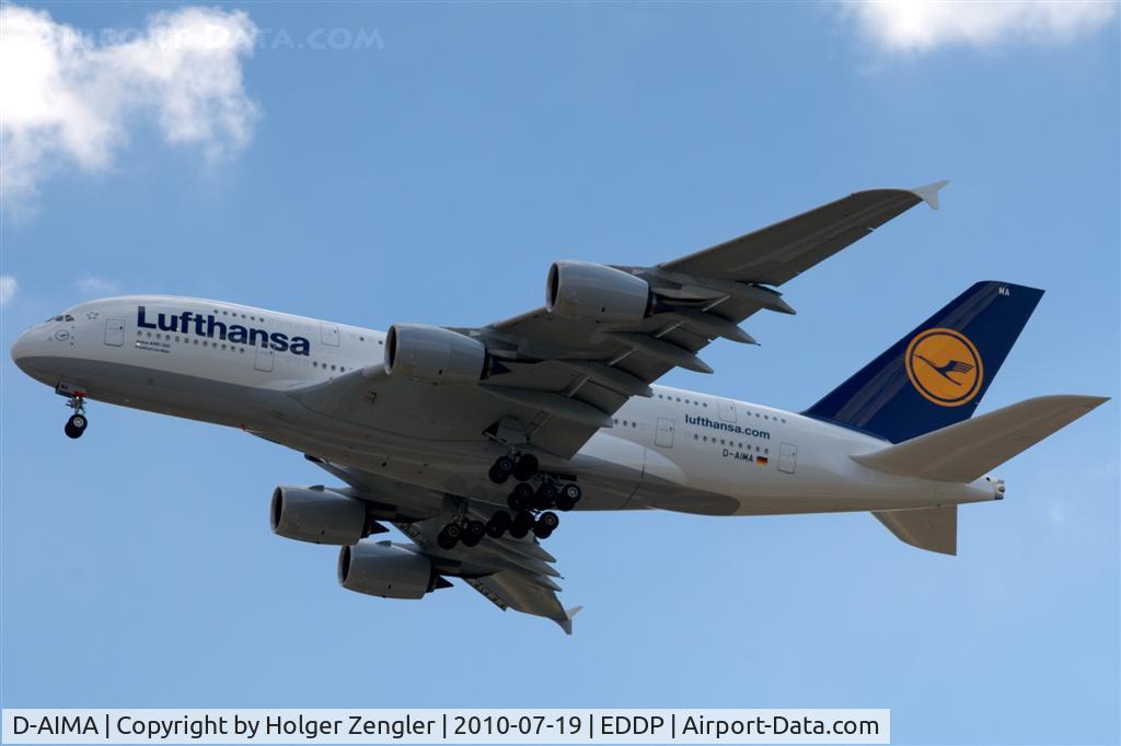 D-AIMA, 2010 Airbus A380-841 C/N 038, Back again at LEJ for a number of practice flights