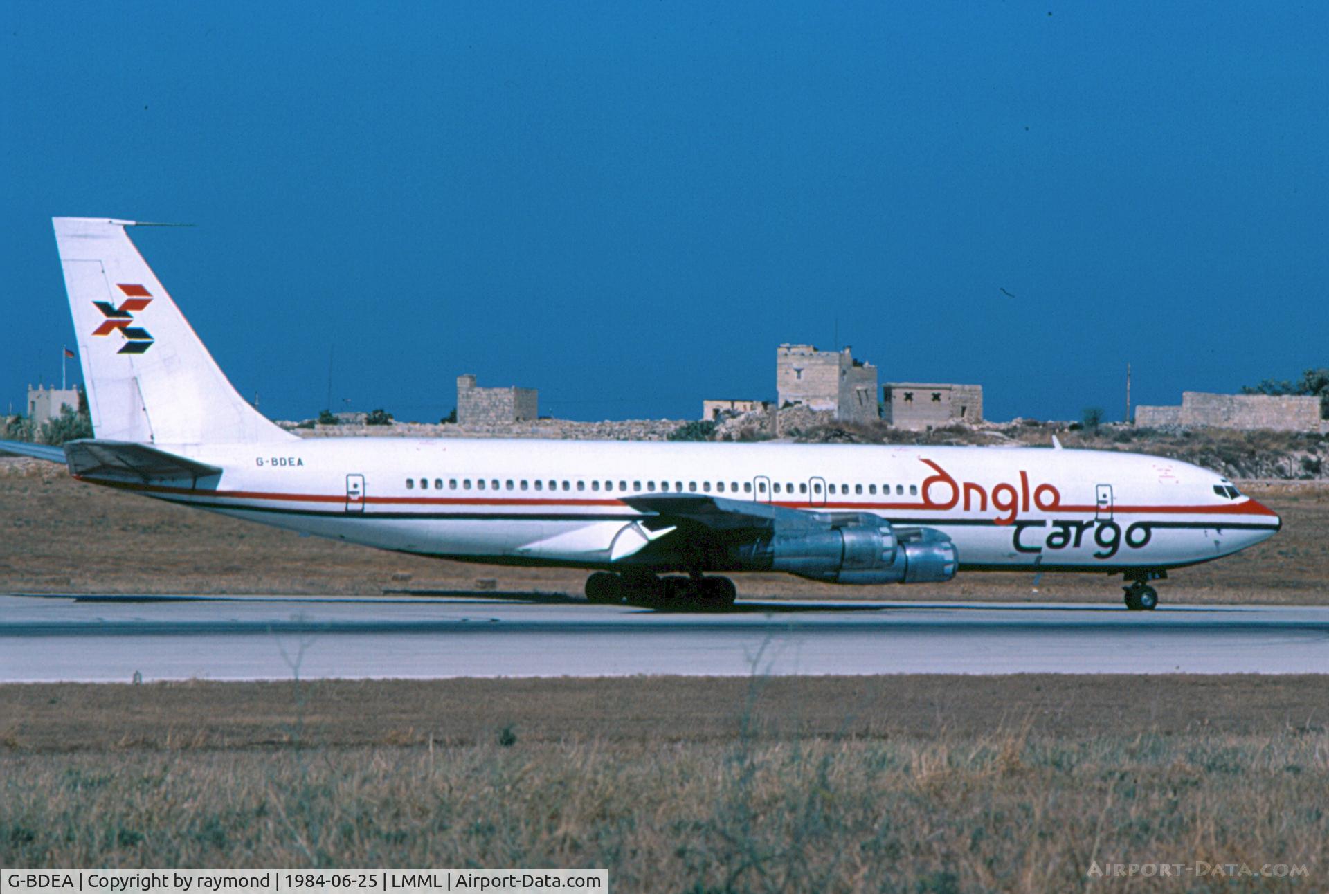 G-BDEA, 1967 Boeing 707-338C C/N 19296, B707 G-BDEA of Anglo Cargo seen entering the runway, preparing for departure