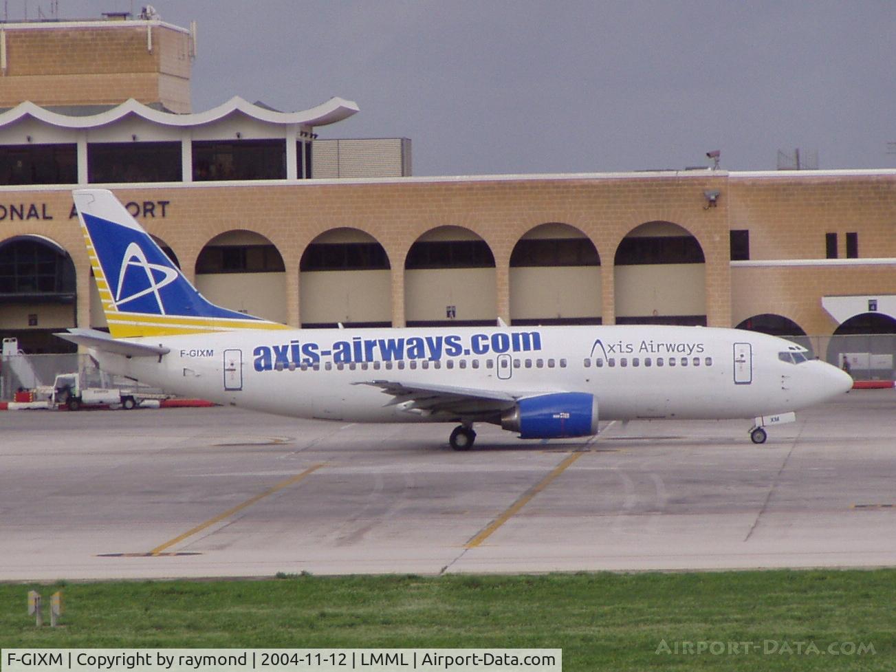F-GIXM, 1991 Boeing 737-36EQC C/N 25159/2068, B737 F-GIXM of Axis Airways at Malta International Airport on 12-11-04