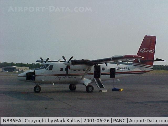 N886EA, 1981 De Havilland Canada DHC-6-300 Twin Otter C/N 756, ERA Aviaition Dehavilland DHC-6-300 on the ramp at PANC, preparing to depart to PAEN (Kenai, AK).