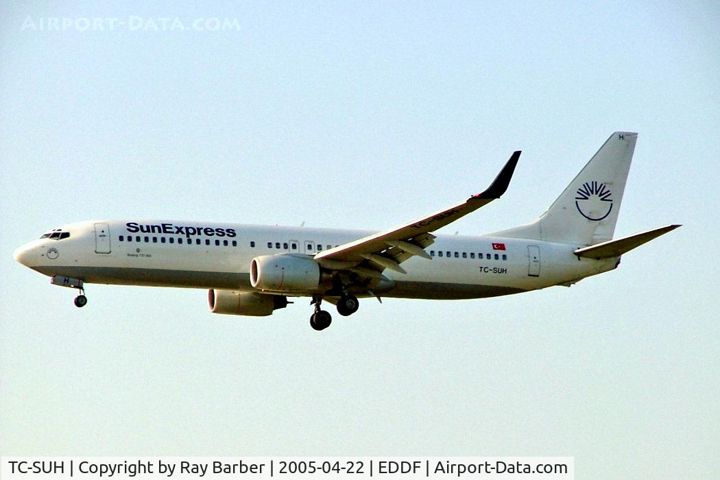TC-SUH, 2002 Boeing 737-8CX C/N 32366, Boeing 737-8CX [32366] (SunExpress) Frankfurt~D 22/04/2005. Seen landing at Frankfurt.