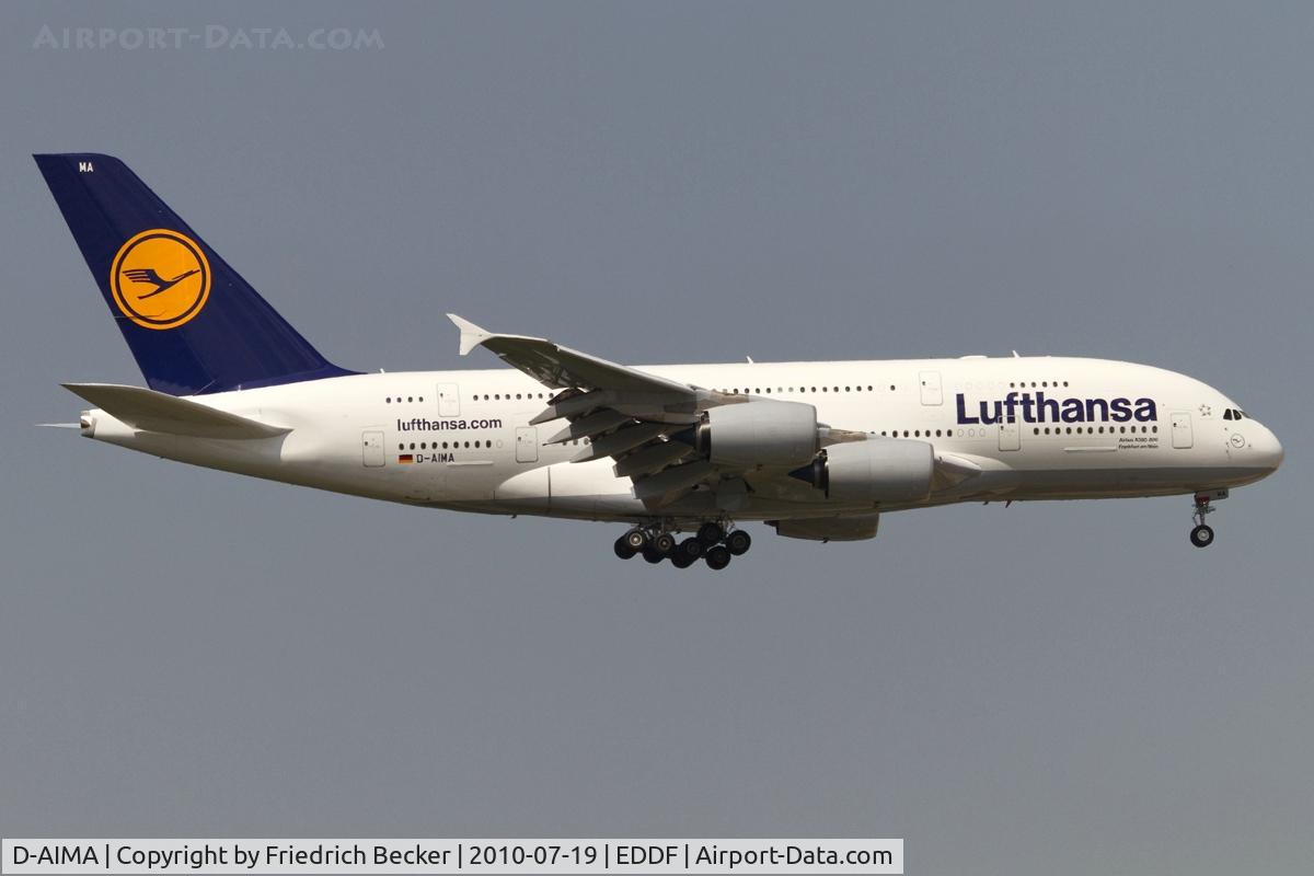 D-AIMA, 2010 Airbus A380-841 C/N 038, short finla RW07L