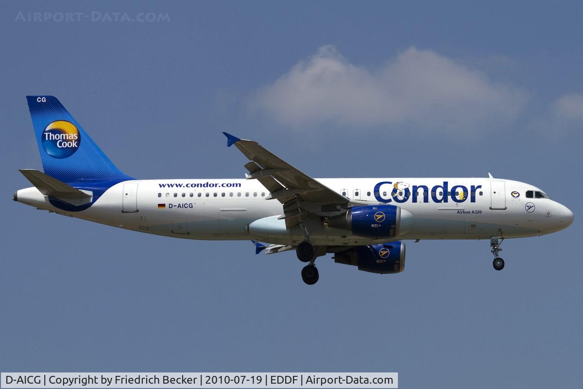 D-AICG, 1999 Airbus A320-212 C/N 0957, short final RW07R