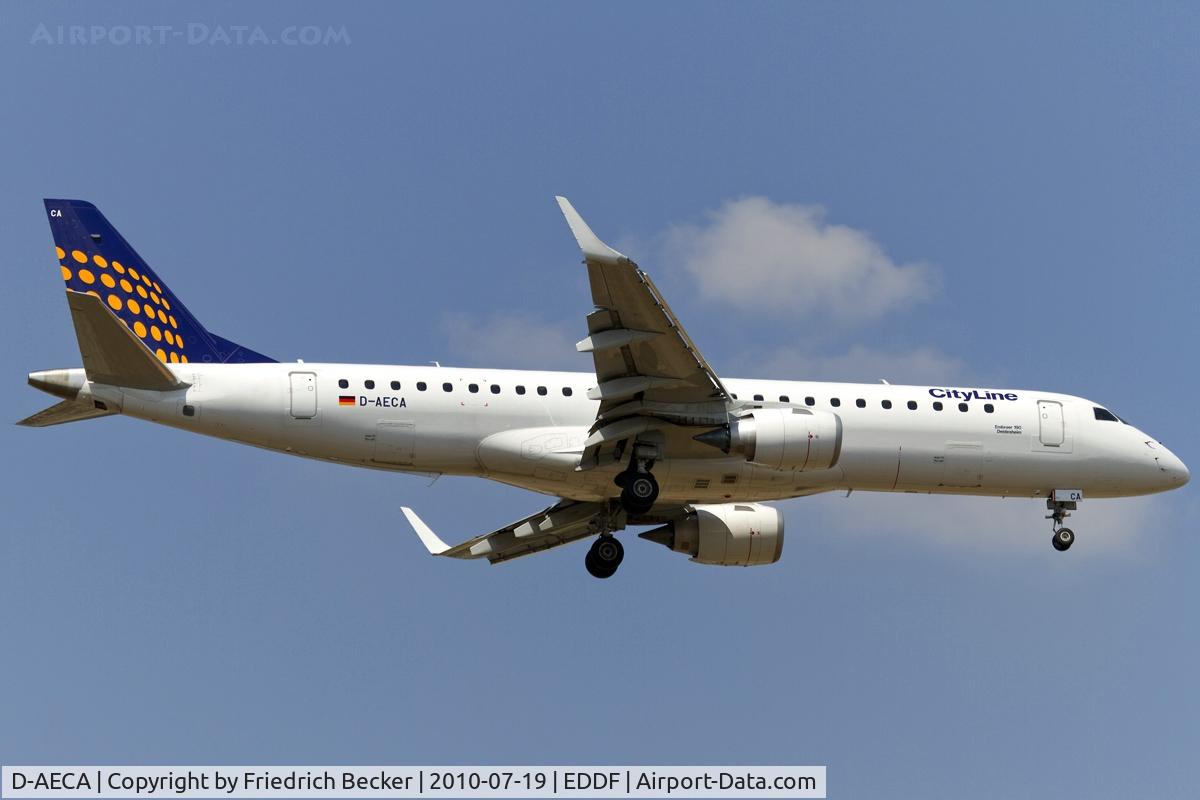 D-AECA, 2009 Embraer 190LR (ERJ-190-100LR) C/N 19000327, short final RW07R