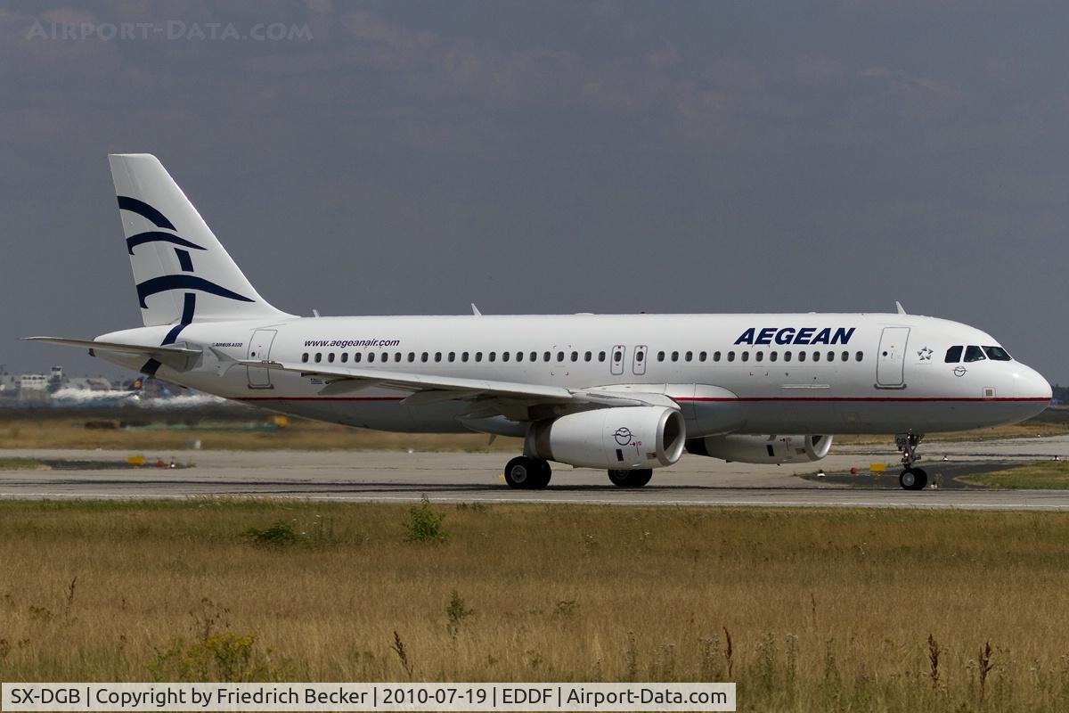SX-DGB, 2009 Airbus A320-232 C/N 4165, departing via RW18W