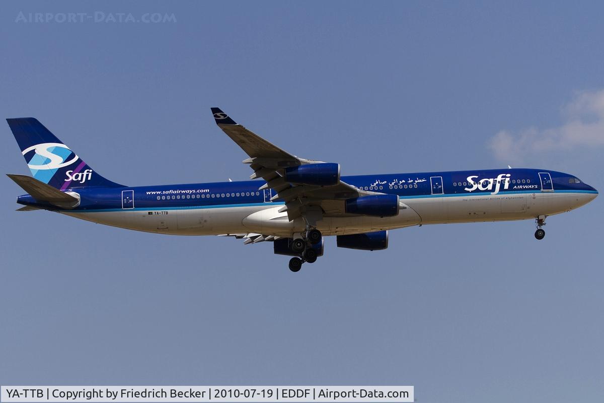 YA-TTB, 1993 Airbus A340-311 C/N 015, short final RW07R