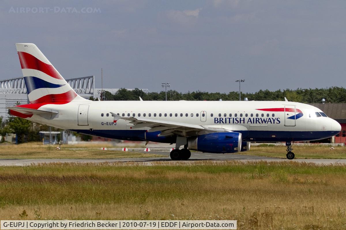 G-EUPJ, 2000 Airbus A319-131 C/N 1232, departing via RW18W