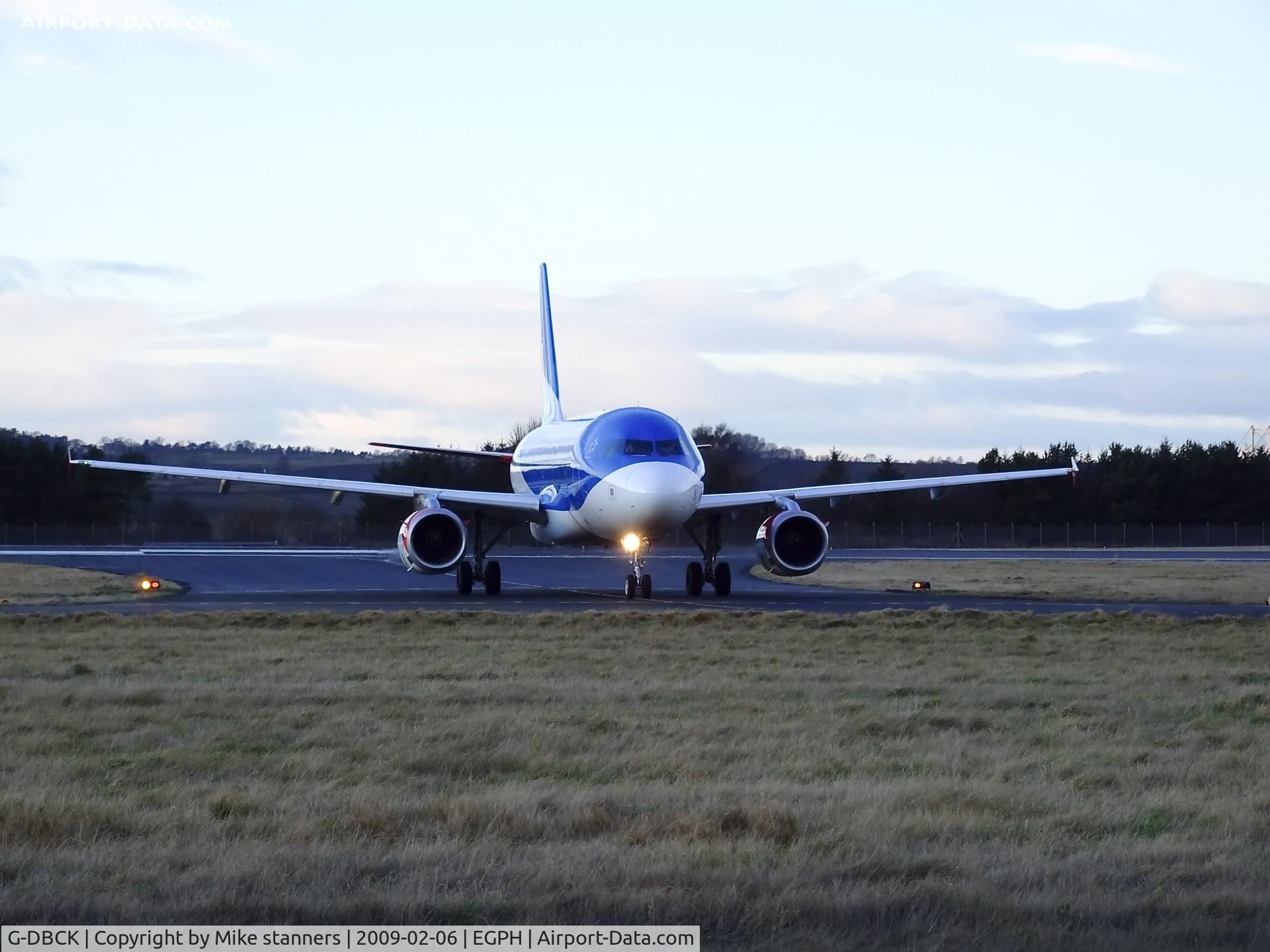 G-DBCK, 2007 Airbus A319-131 C/N 3049, Flight BMA7HY arrives at EDI From LHR