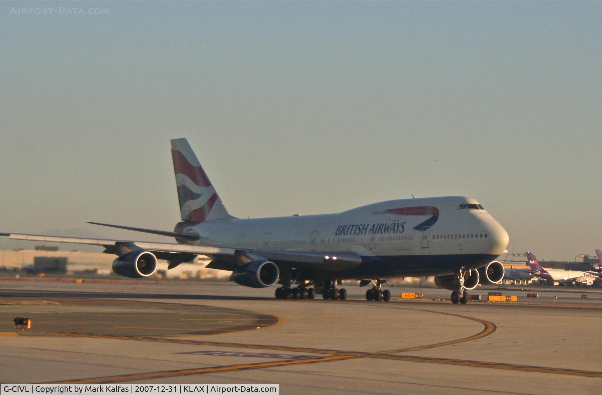 G-CIVL, 1997 Boeing 747-436 C/N 27478, British Airways Boeing BOEING 747-436, off of 25R at WG KLAX.