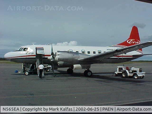 N565EA, 1957 Convair 440 Metropolitan C/N 399, ERA Aviaition Convair 440, N565EA at PAEN (Kenai, AK), getting ready to board to PANC.