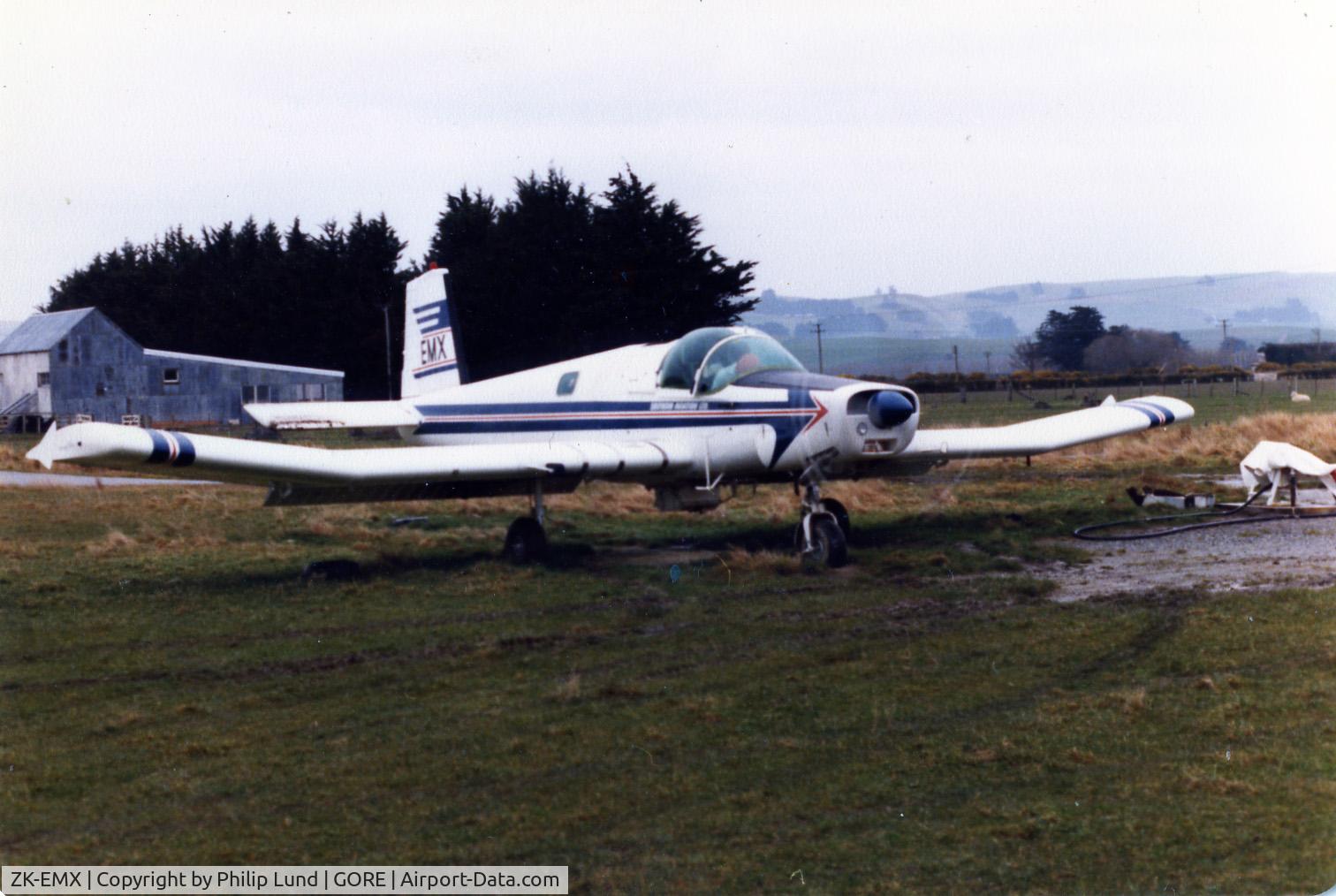 ZK-EMX, NZ Aerospace FU24A-954 C/N 278, Taken at Gore airfield in 1995. Zk EMX was about 3 yrs old at the time. David Lund was the pilot.