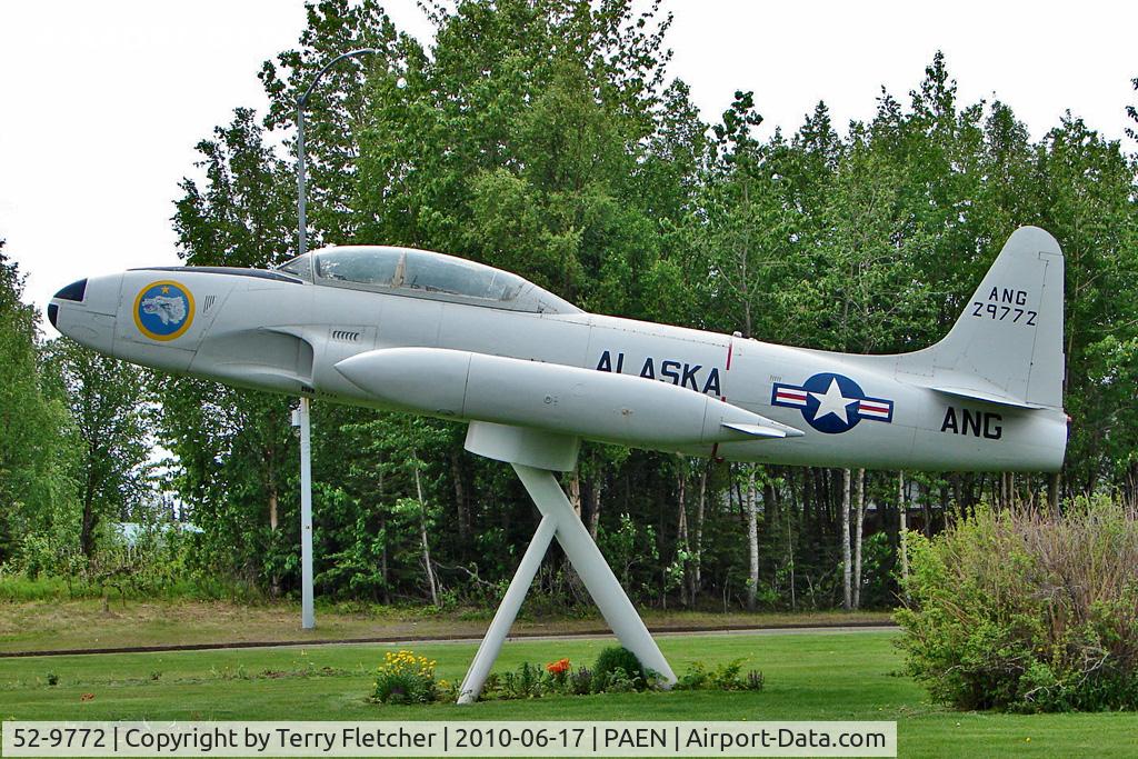 52-9772, 1952 Lockheed T-33A Shooting Star C/N 580-8032, Lockheed T-33 - Gate Guard at Kenai Municipal