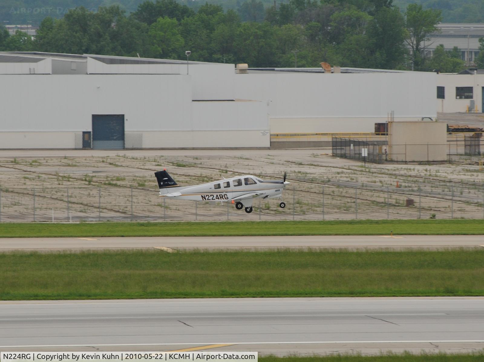 N224RG, Hawker Beechcraft Corp G36 Bonanza C/N E-3894, Departing Port Columbus after a Beech fly-in as 