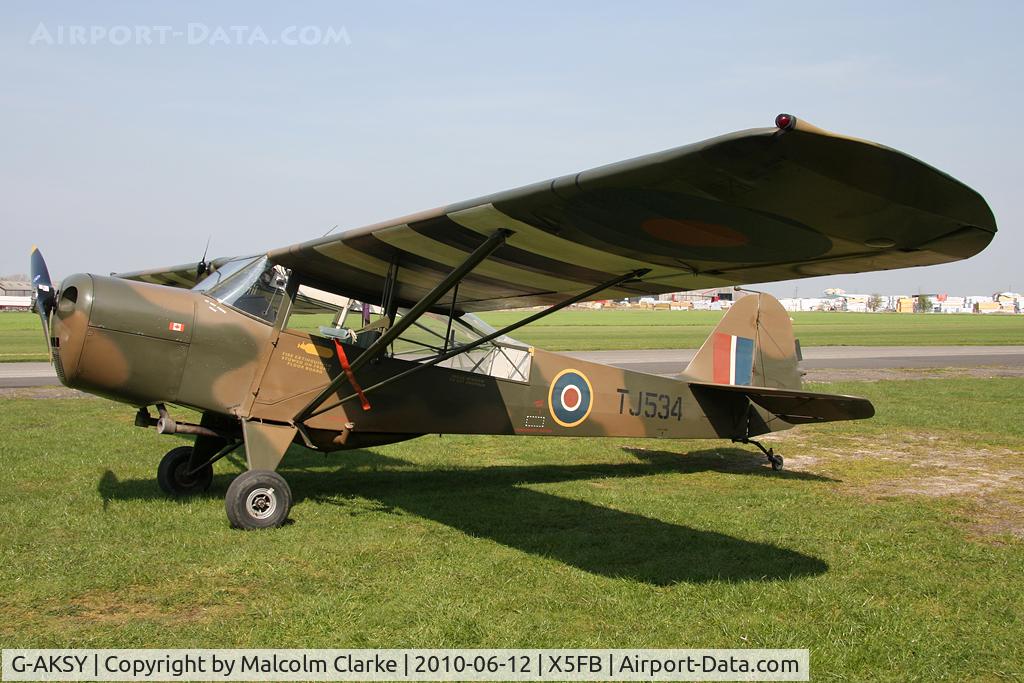 G-AKSY, 1944 Taylorcraft J Auster 5 C/N 1567, Taylorcraft J Auster 5 at Fishburn Airfield in June 2010.