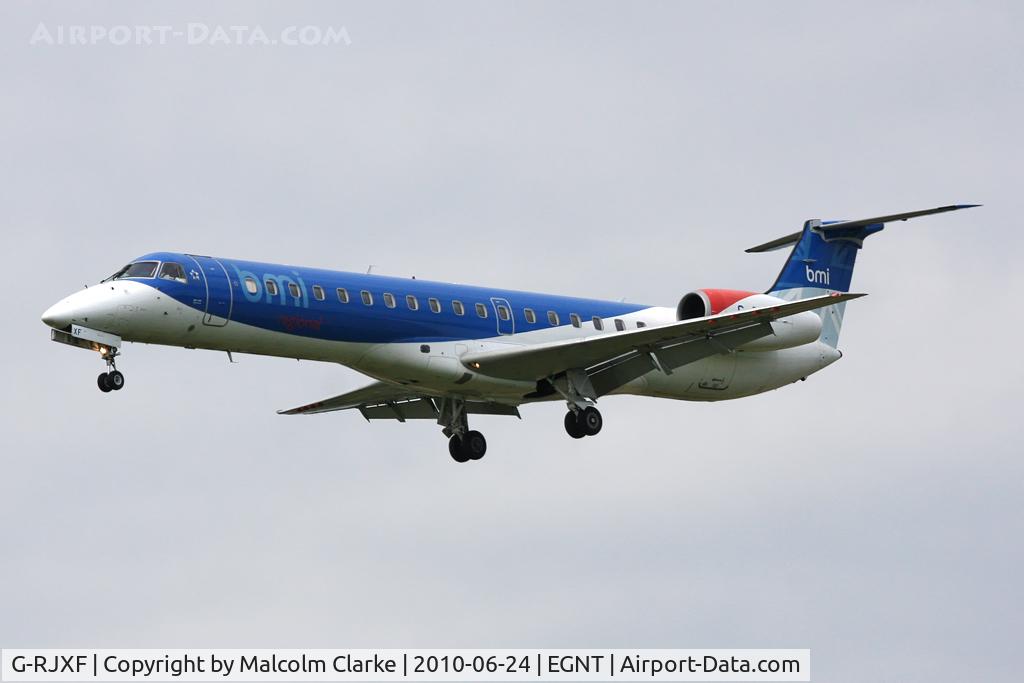G-RJXF, 2000 Embraer EMB-145EP (ERJ-145EP) C/N 145280, Embraer EMB-145EP on finals to 25 at Newcastle Airport in June 2010.