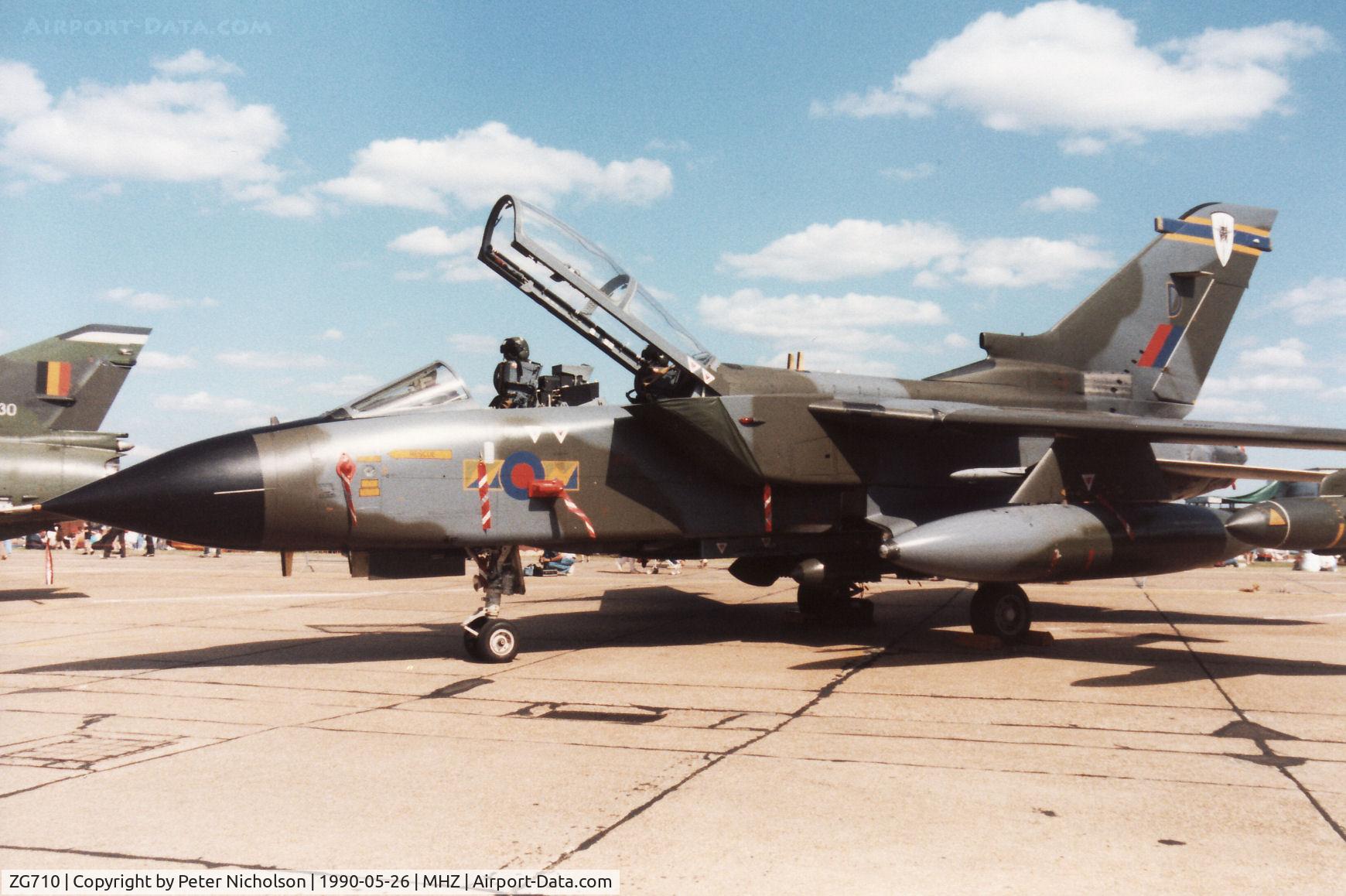 ZG710, 1989 Panavia Tornado GR.1A C/N BS177/819/3393, Tornado GR.1A of 13 Squadron at RAF Marham on display at the 1990 RAF Mildenhall Air Fete.