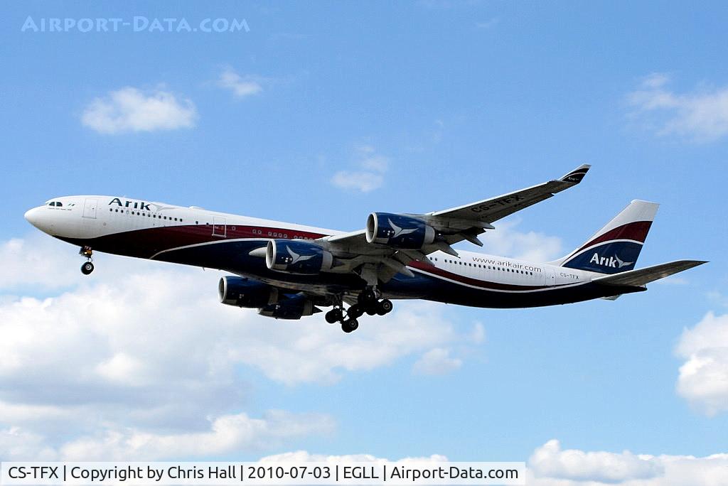 CS-TFX, 2008 Airbus A340-541 C/N 912, HiFLy operating for Arik Air