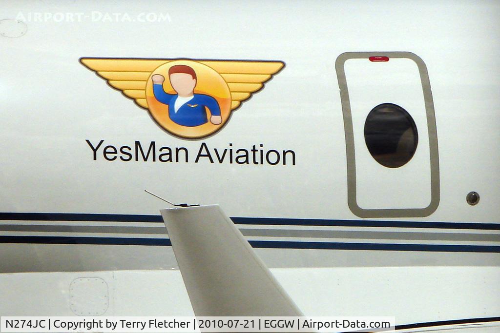 N274JC, 2001 Israel Aircraft Industries G200 C/N 034, Logo on 2001 Israel Aircraft Industries Ltd G200, c/n: 034 at Luton