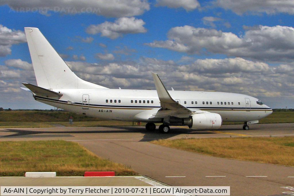 A6-AIN, 1999 Boeing 737-7Z5 BBJ C/N 29268, Royal Jet Boeing 737-7Z5 (BBJ), c/n: 29268 at Luton
