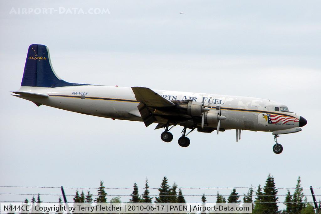 N444CE, 1958 Douglas DC-6B C/N 45478, Everts Douglas DC-6B, c/n: 45478 landing at Kenai