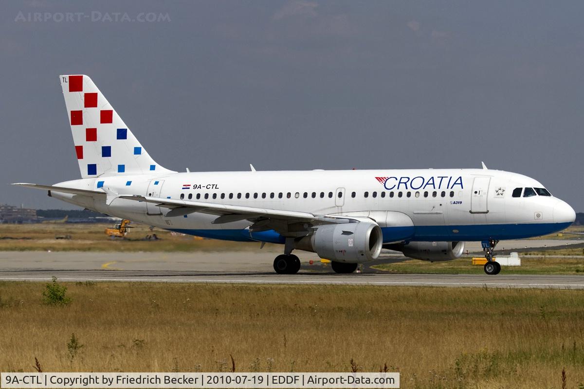 9A-CTL, 2000 Airbus A319-112 C/N 1252, departing via RW18W