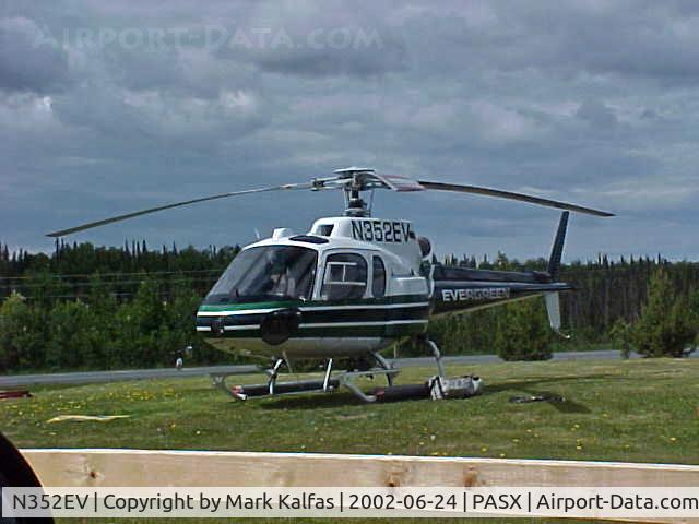 N352EV, 1991 Eurocopter AS-350B-2 Ecureuil C/N 2555, Evergreen Eurocopter AS 350 B2, N352EV at a pad north of PASX.