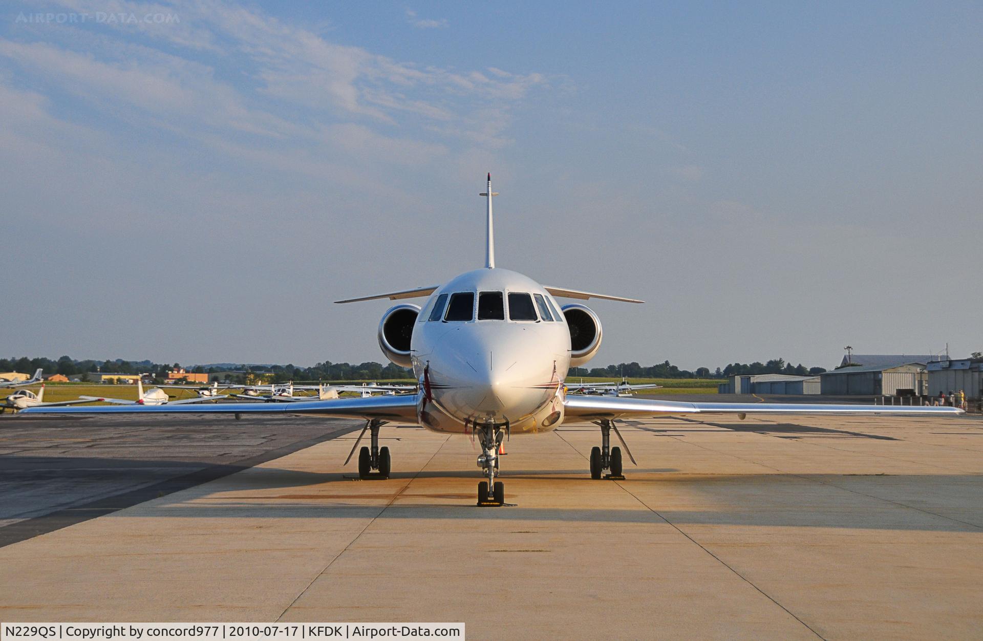 N229QS, 2001 Dassault Falcon 2000 C/N 129, Seen at KFDK on 7/17/2010