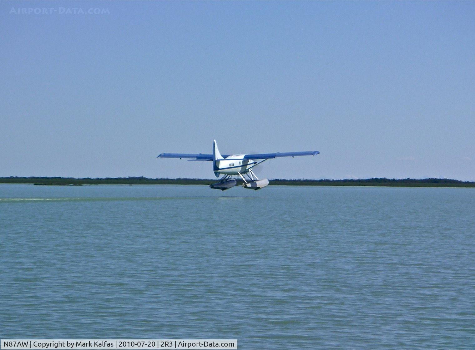 N87AW, 1954 De Havilland Canada DHC-3 Otter C/N 52, Alaska West Air Dehavilland DHC-3, N87AW departing Wolverine Creek, AK en-route to 2R3 (Island Lake-Kenai, AK).