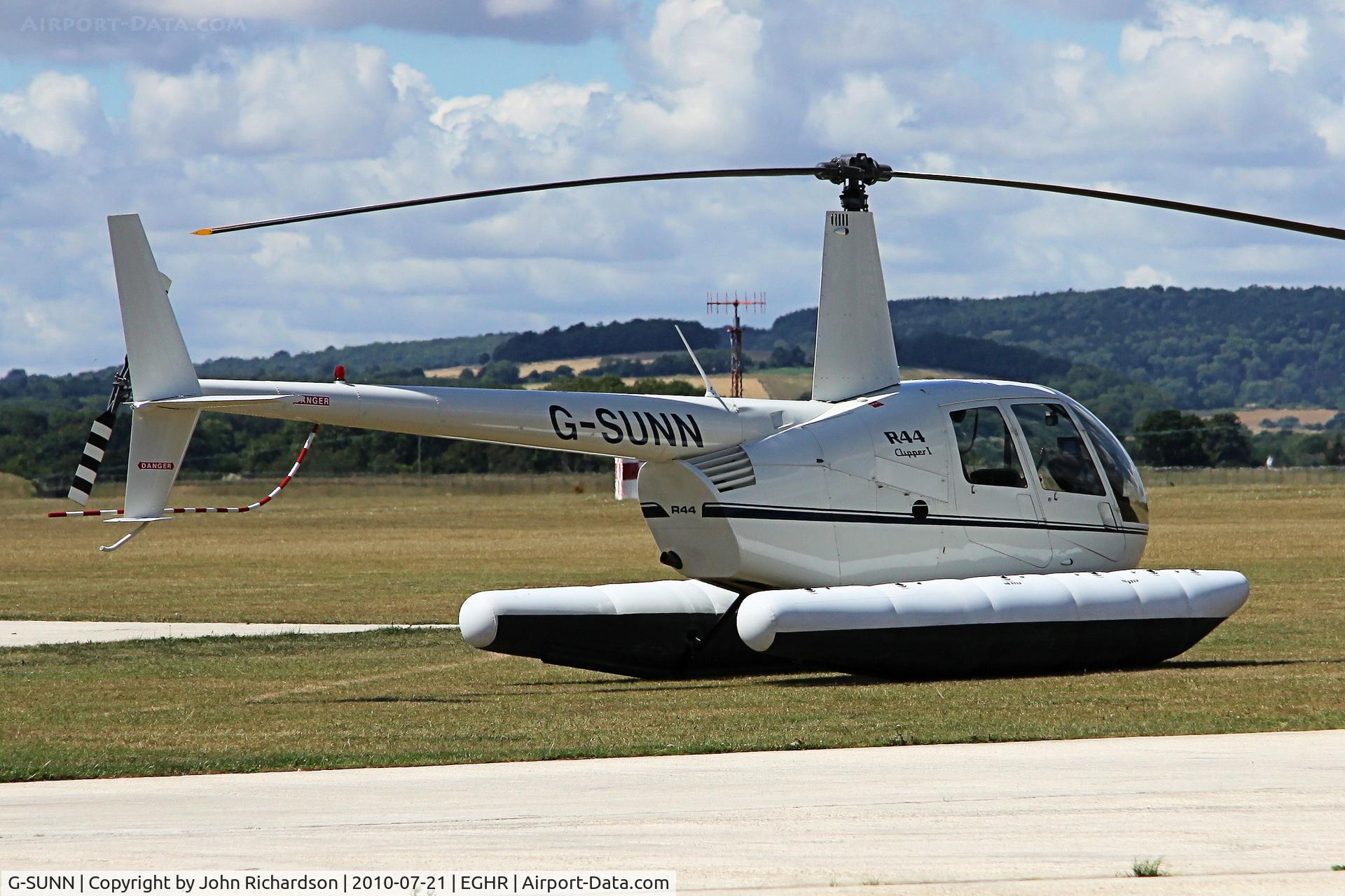 G-SUNN, 2004 Robinson R44 Clipper C/N 1367, Parked at Goodwood