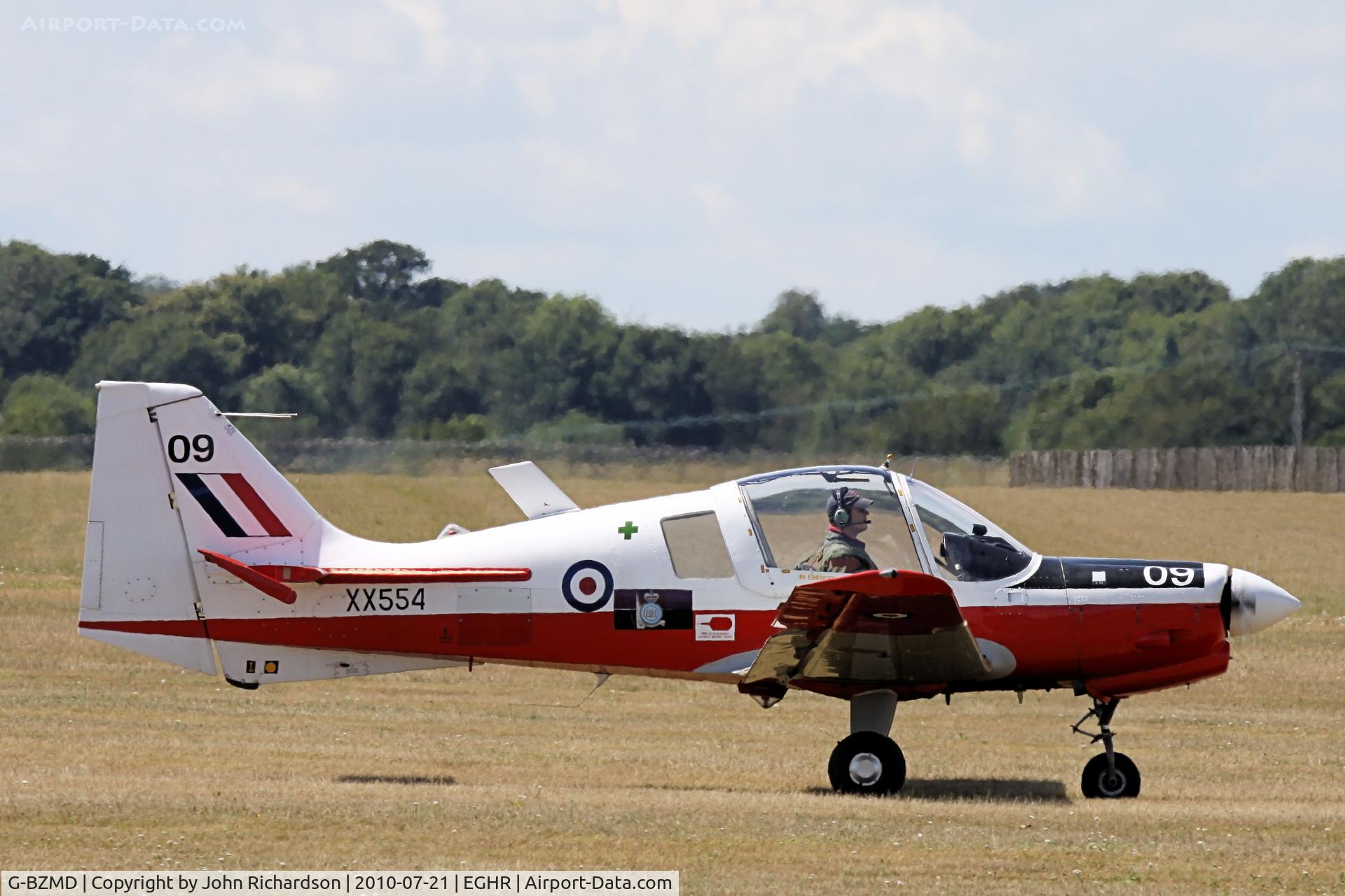 G-BZMD, 1973 Scottish Aviation Bulldog T.1 C/N BH120/247, Lining up for departure