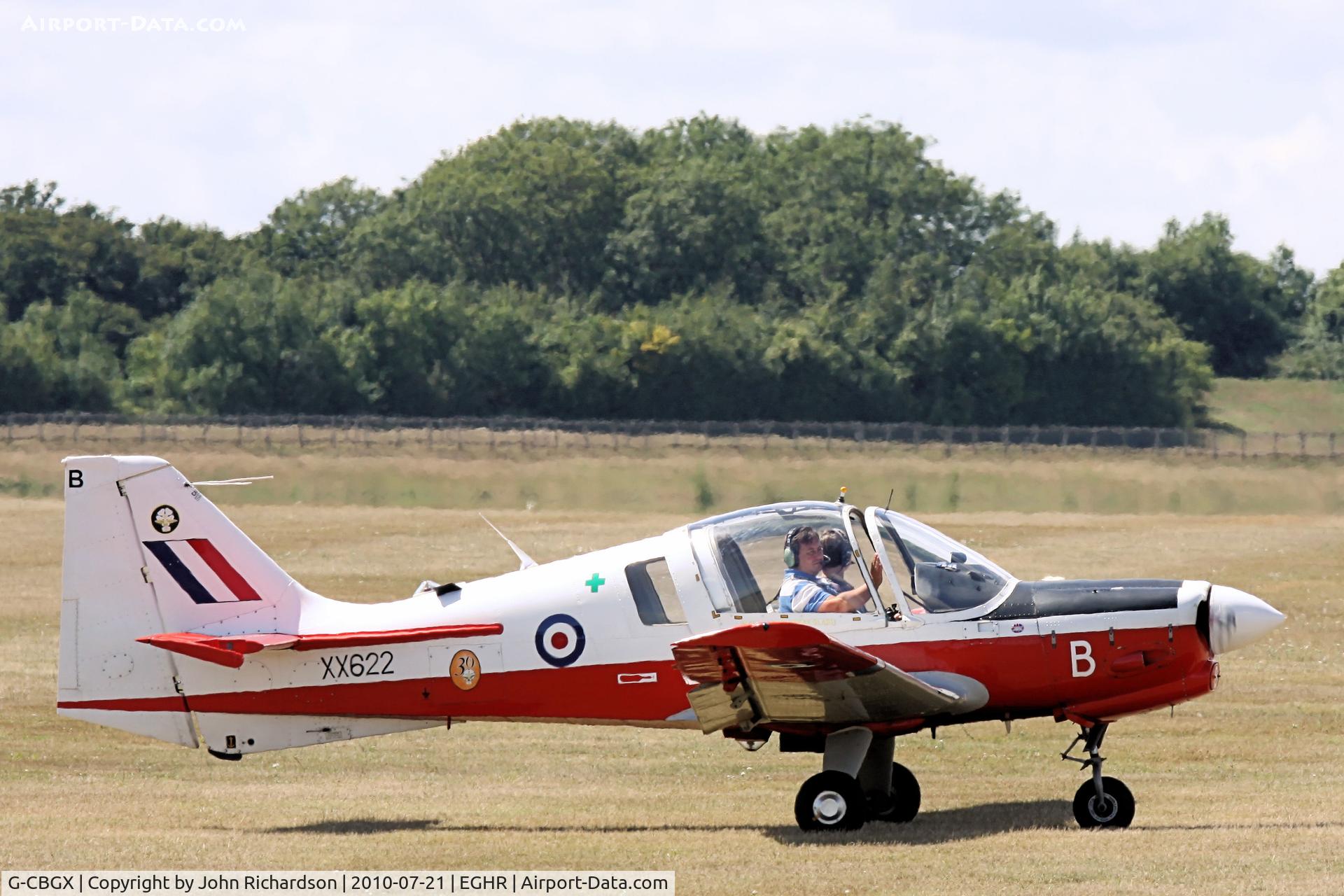 G-CBGX, 1974 Scottish Aviation Bulldog T.1 C/N BH120/287, Lining up for departure