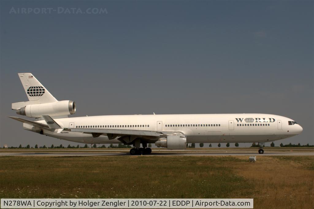 N278WA, 1996 McDonnell Douglas MD-11 C/N 48746, That old horse is leaving LEJ as it does every second day.